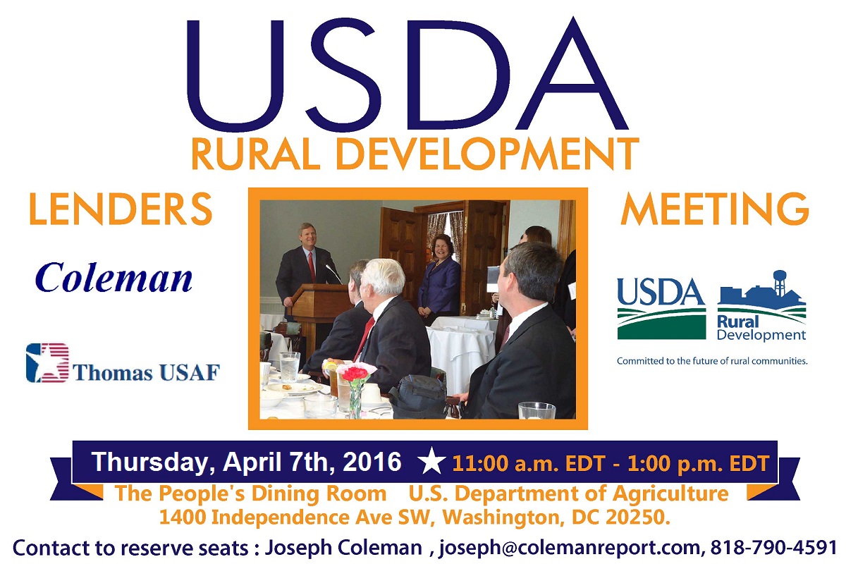 Coleman Report USDA Rural Development Lenders Meeting